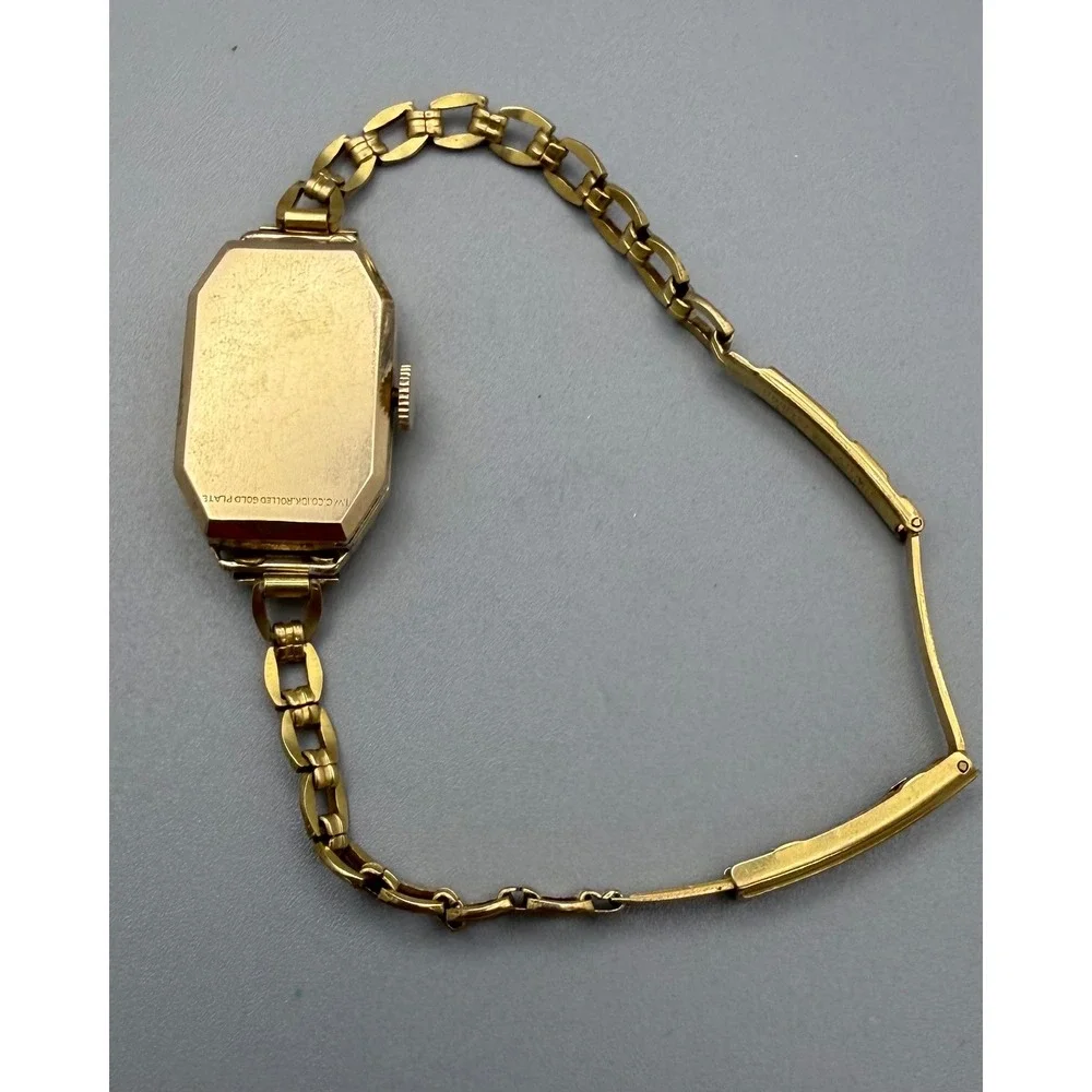 Vintage Waltham Art Deco 9 Jewel Watch 10K RGP Brunner Band Parts Repair